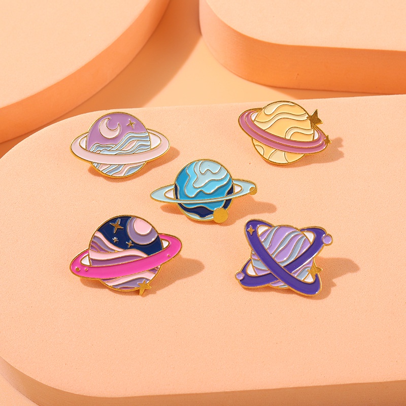 Space Star Planet Pins Esmalte Explorar Broches Do Universo Espacial Planeta Sobre Roupas Crachá Jóias Acessórios
