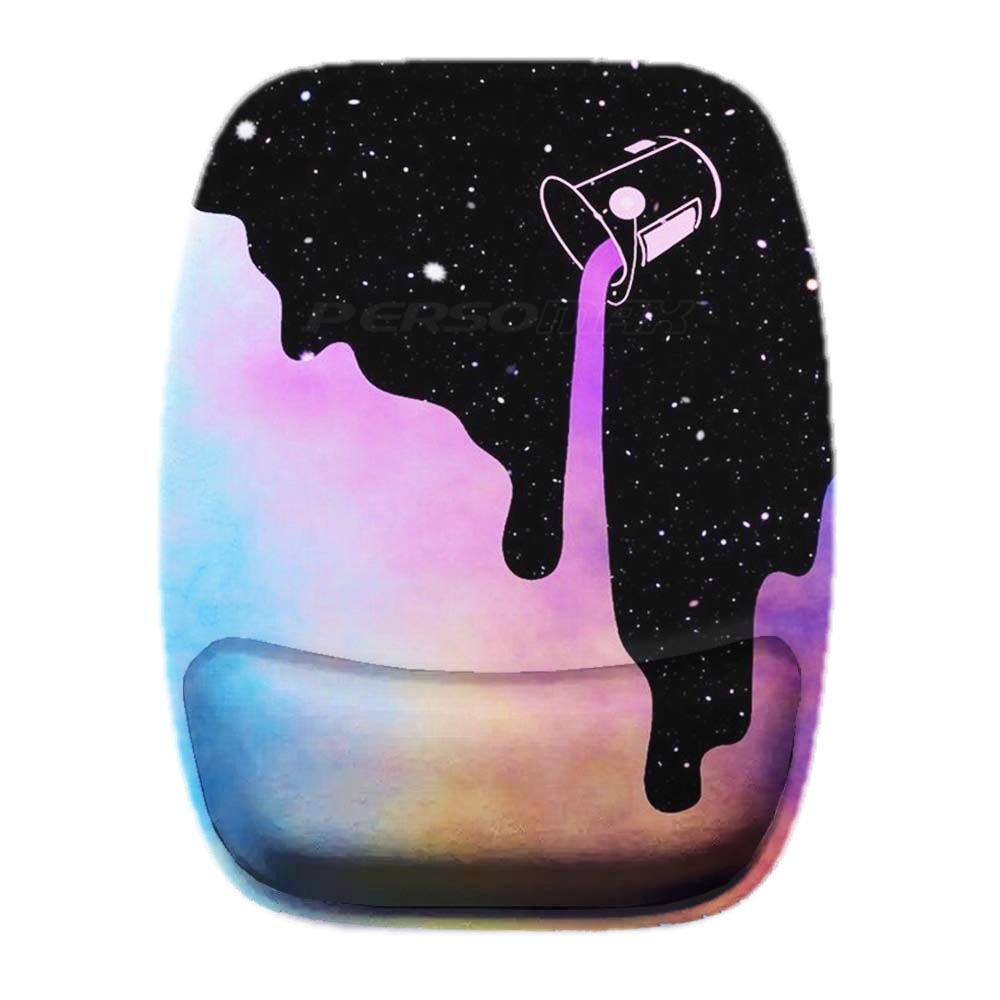 Mouse Pad Balde de Tinta Colorido Stars Space Espaço Criativo Ergonômico com Apoio de Punho