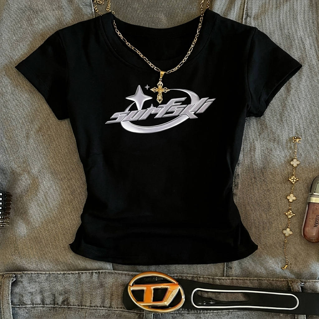 Blusa Cropped Star Mod Space Style Urban Gringa Look Verão Streetwear