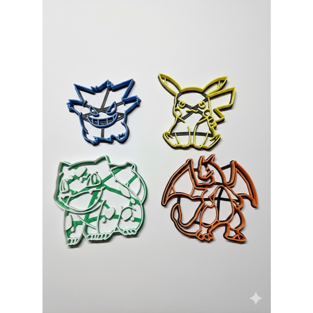 Pokemon | Kit Cortador de Biscoito Pokémon – Pikachu, Gengar, Bulbasaur e Charizard