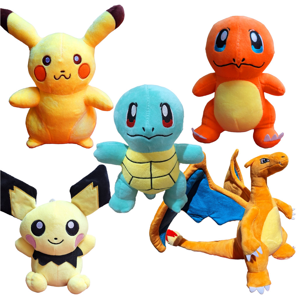 Pelucia Pokemon Fofo Pikachu Charmander Squirtle Bulbasaur Charizard Eevee Bulbassauro Ivysaur Pichu Raichu Venusaur
