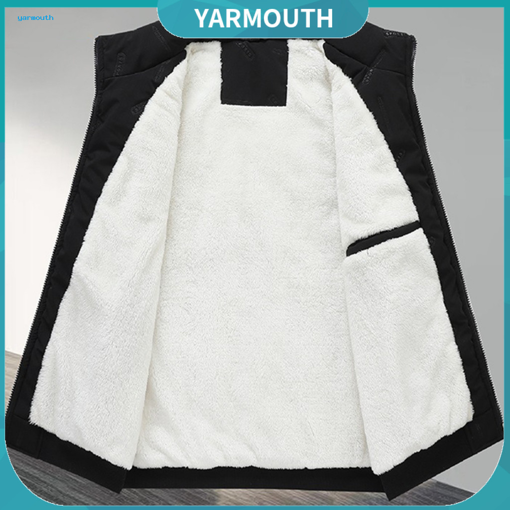 Women Warm Winter Vest Velvet Coat Men's Sleeveless Jacket with Stand Collar Zipper Front Thickened Lining Cotton Waistc
