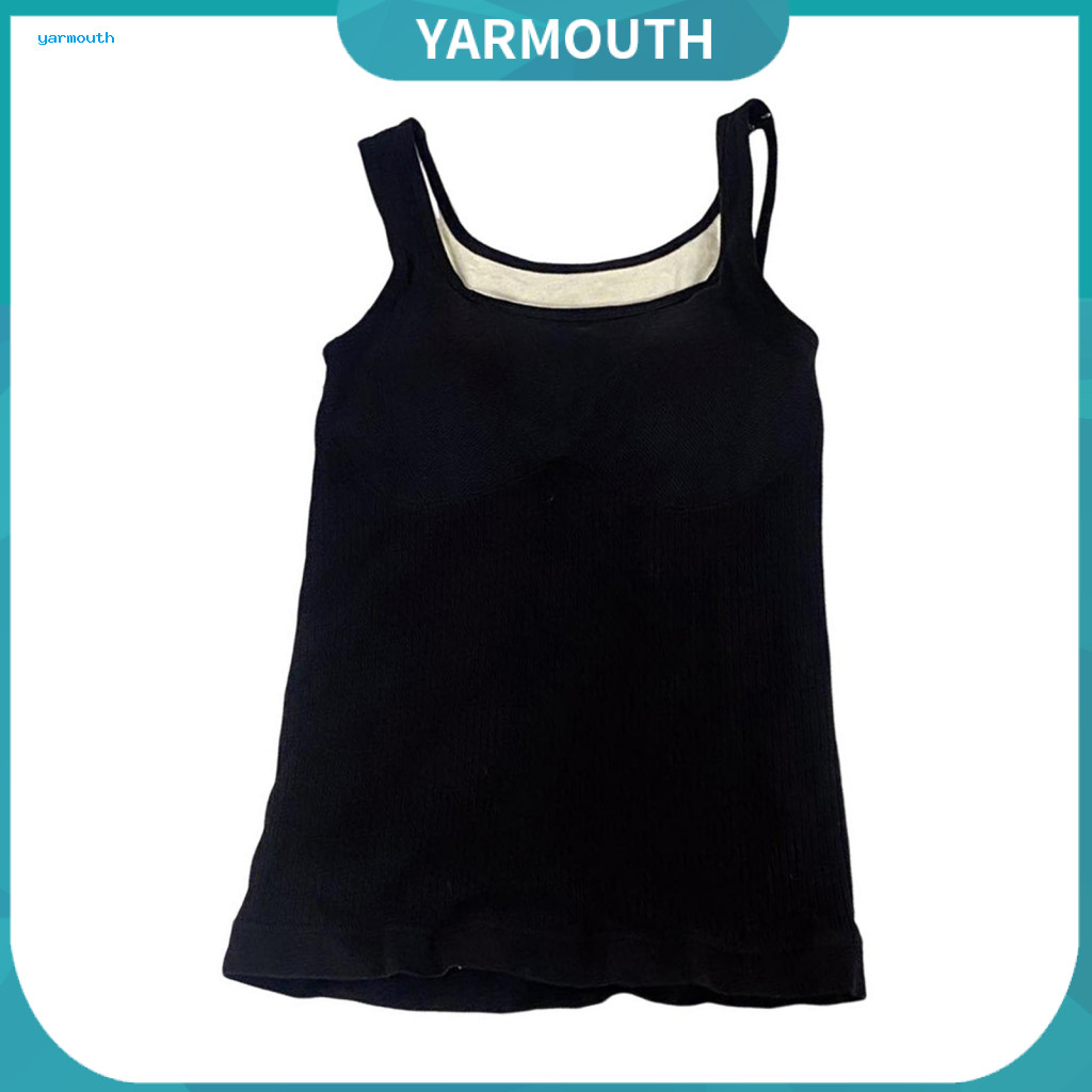 Women Thermal Vest Top Winter Women’s Slim Fit Velvet-lined Heating Innerwear with Chest Pads – Warm Elastic Bottomi