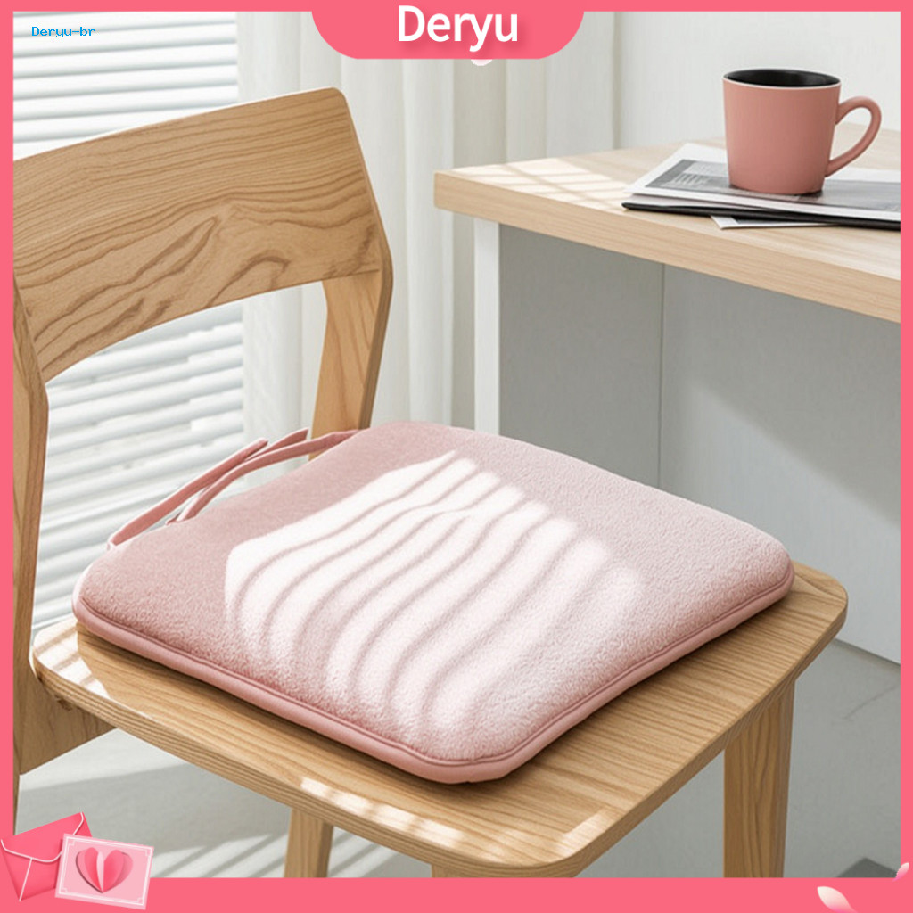Winter Warm Velvet Seat Cushion for Folding Chairs Non-slip Chair for Hard Seats Plush with Ties Soft Cozy for Office fo