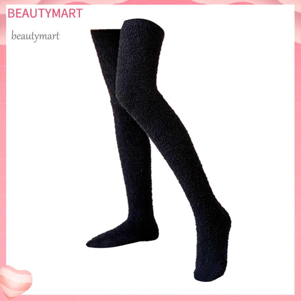 Warm Winter Leg Warmers Thickened Coral Velvet Socks 1 Pair Women’s Fuzzy Thigh High Soft Plush Over Knee Fleece Boot