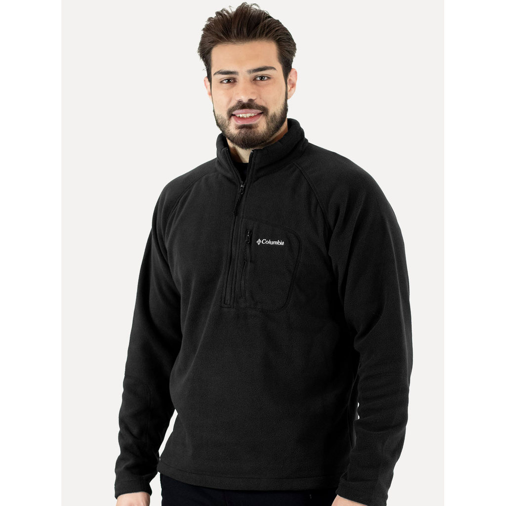 Blusa Columbia Masculina Fleece Fast Trek III Half Zip Original Preta