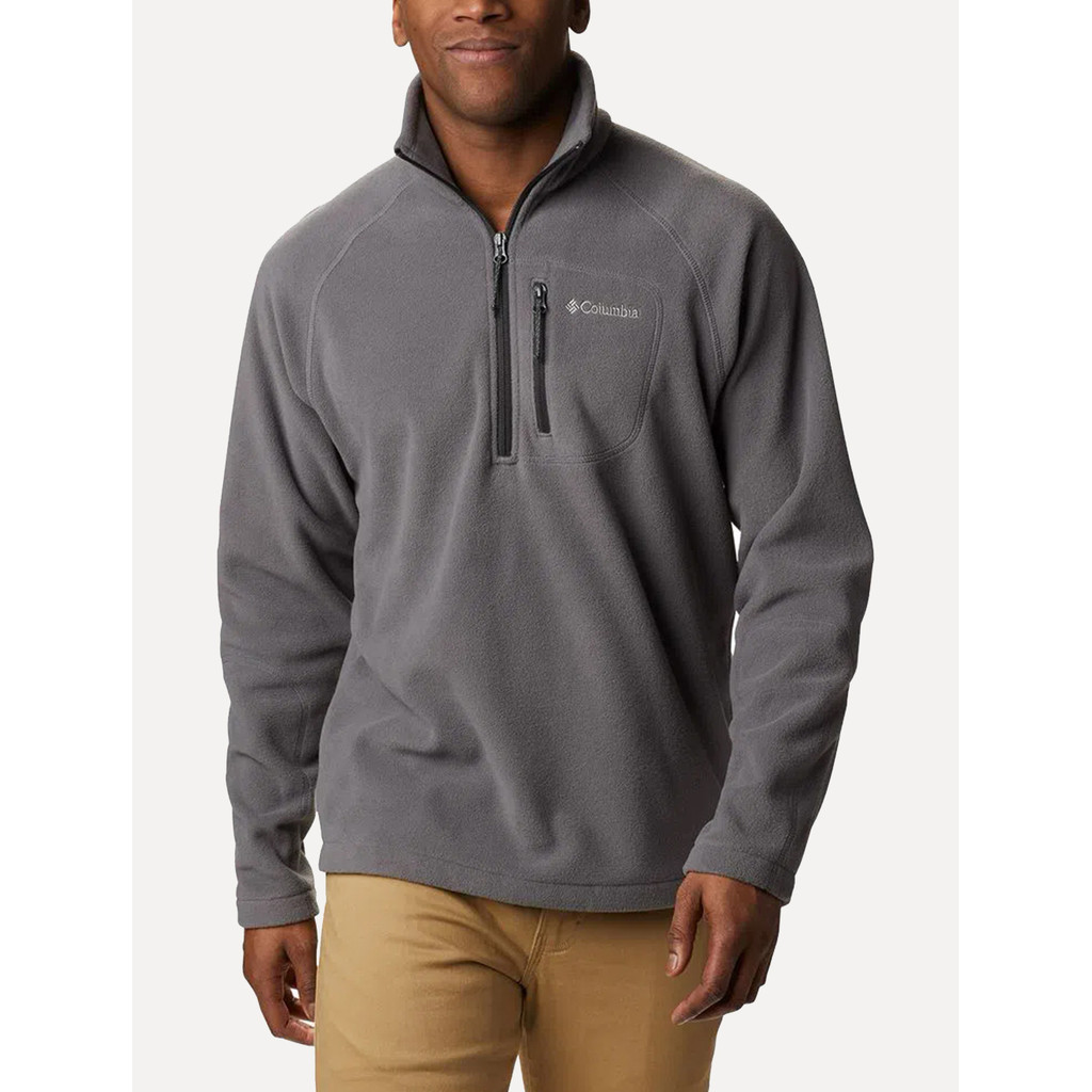 Blusa Columbia Masculina Fleece Fast Trek III Half Zip Cinza