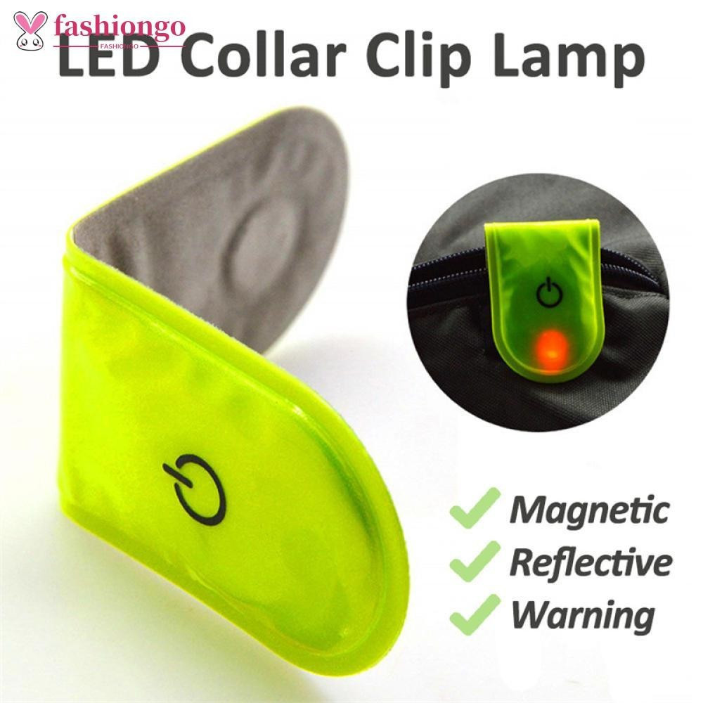 FASHIONGO Lâmpada Reflexiva Magnética Brilhando Noite Correndo Ciclismo Aviso Seguro LED Colar Clipe M5Q3