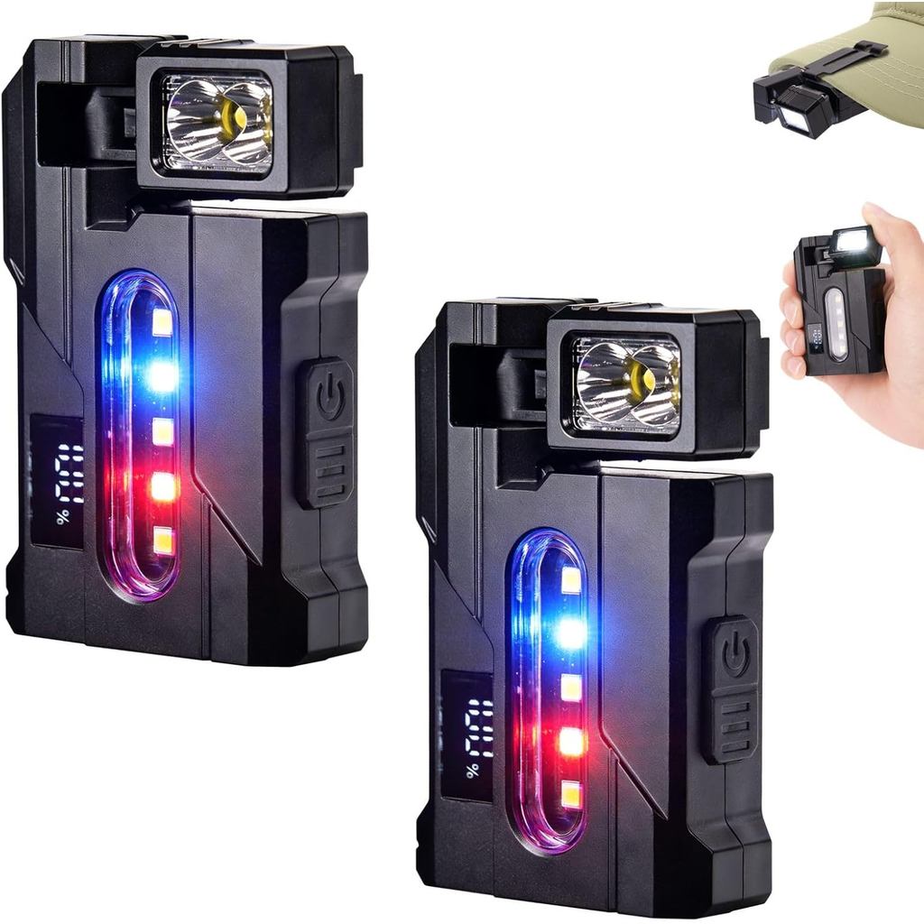 2Pcs G5 EDC Flashlight Rechargeable,400 Lumens Dual Light Super Bright Mini EDC Flashight,1200mAh Portable Magnetic & Cl