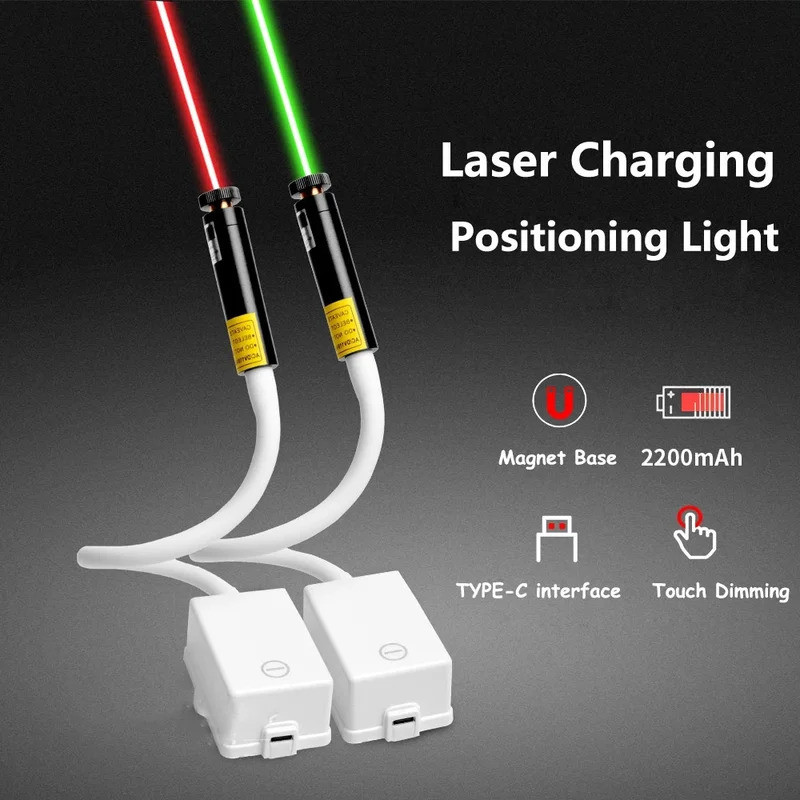 USB Rechargeable Magnetic Lamp, Laser Position Light, 100MW, 200MW, Cloth Cutting, Sewing Machine Accessories, 2200mAh B