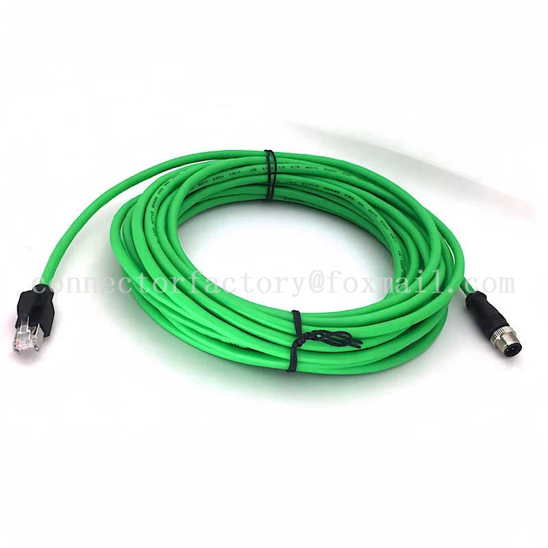 Tomada M12 Para RJ45 , 4 Pinos , 8 Núcleos , Tipo ADX , Blindagem De Câmera industrial , Cabo De 1M , Acessórios De Circ