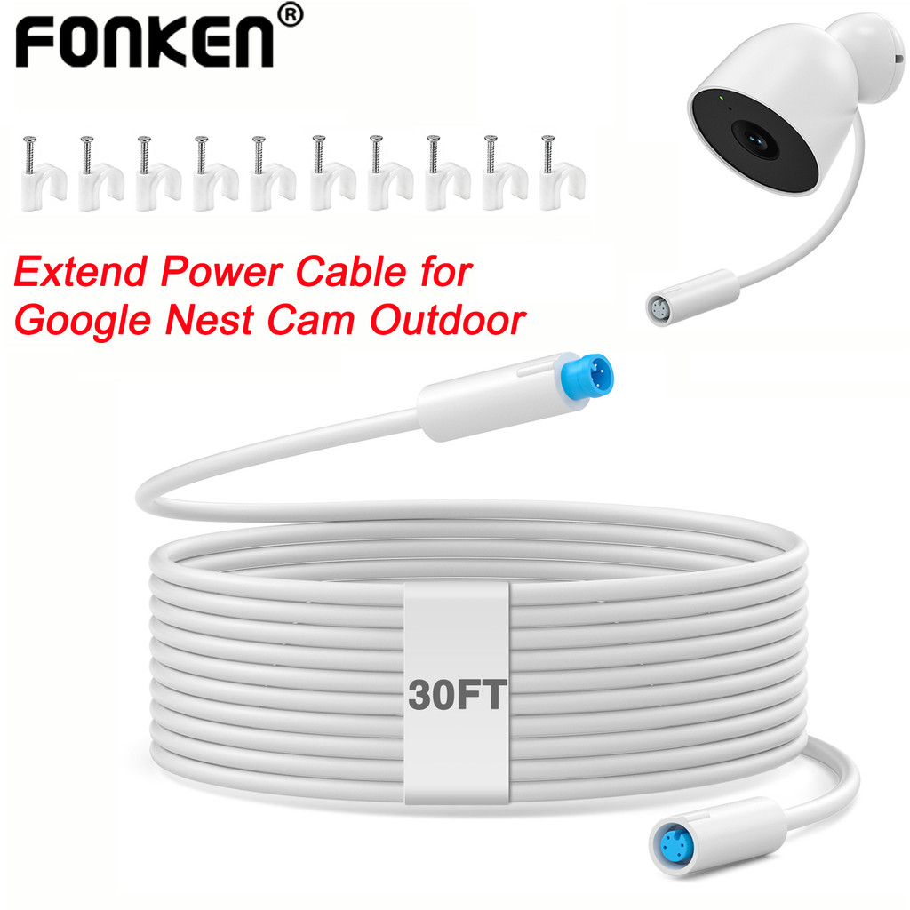 Fonken 15M/9M Google Camera Charging Cable Câmera Estender Cabo De Alimentação Para Nest Cam Outdoor