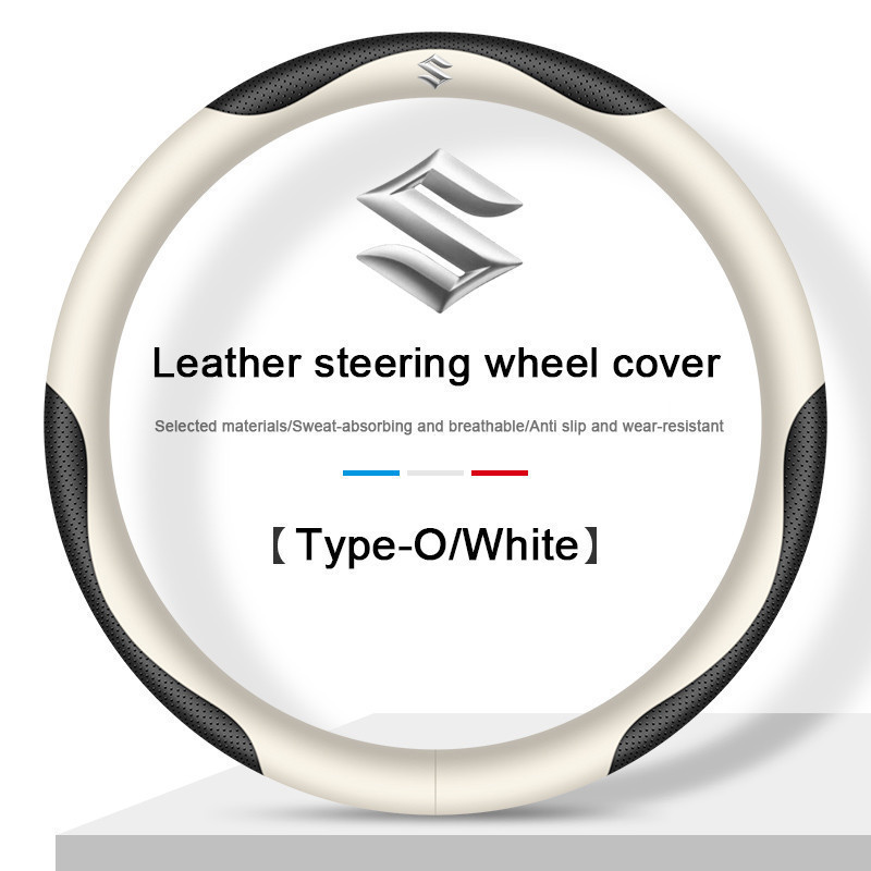 Car Ultra-Thin Leather Steering Wheel Cover With Anti Slip And Sweat Absorption Suitable For  Suzuki Swift Samurai Vitar
