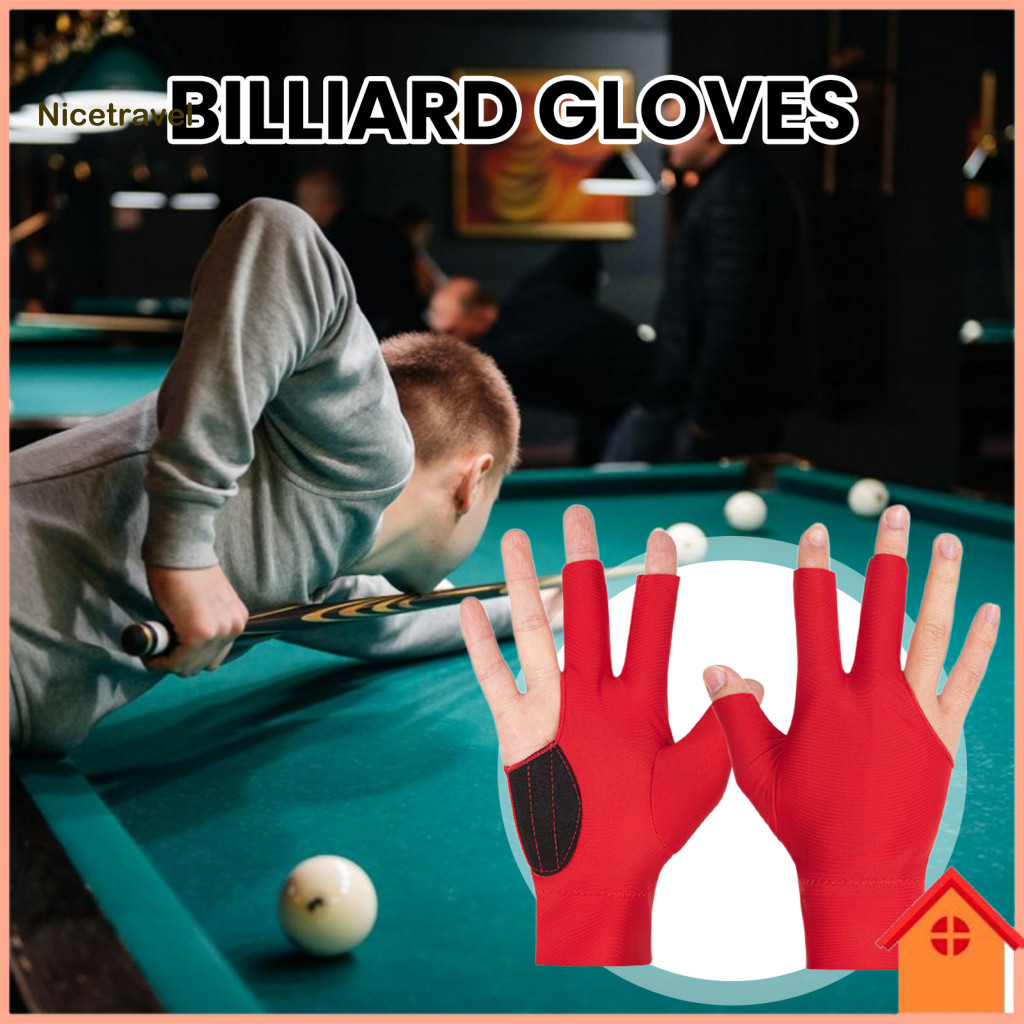 Sweat-absorbent Billiards Glove 1pc Right Hand 3-finger for Men Women – Anti-slip Sweat-absorbing Breathable Snooker C