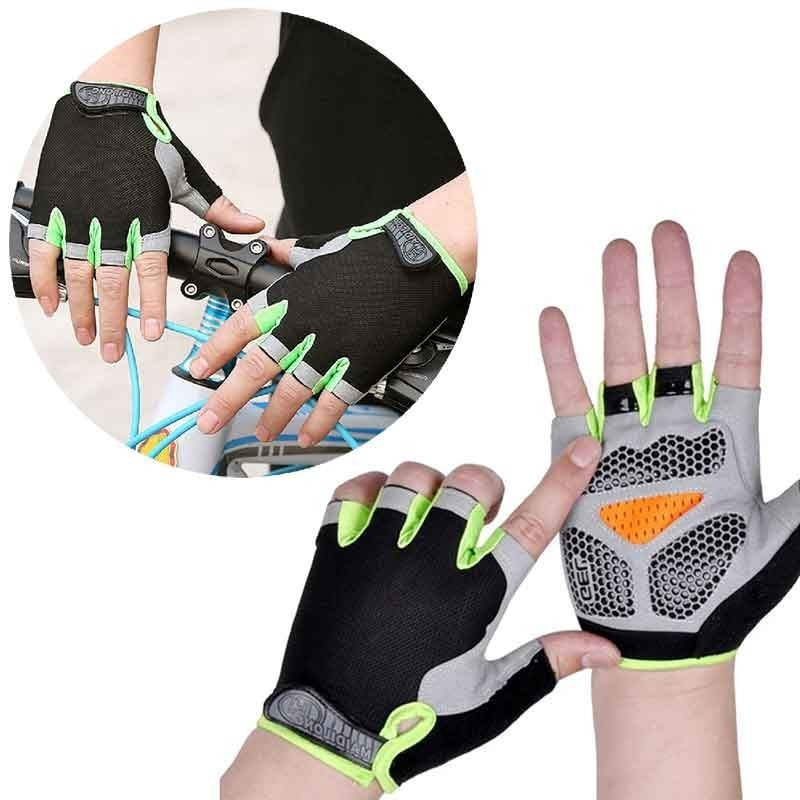 Silicone Anti-slip Anti-sweat Cycling Motorcycle Gloves Men Women Half Finger Gloves Breathable Anti-shock Sports Bike B
