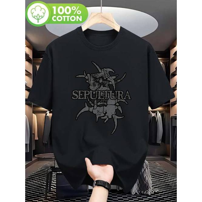Music.Soul Camiseta Unissex Sepultura Heavy Metal Logo Caveira Estampa Iconica Confortavel Durable Estilosa Casual