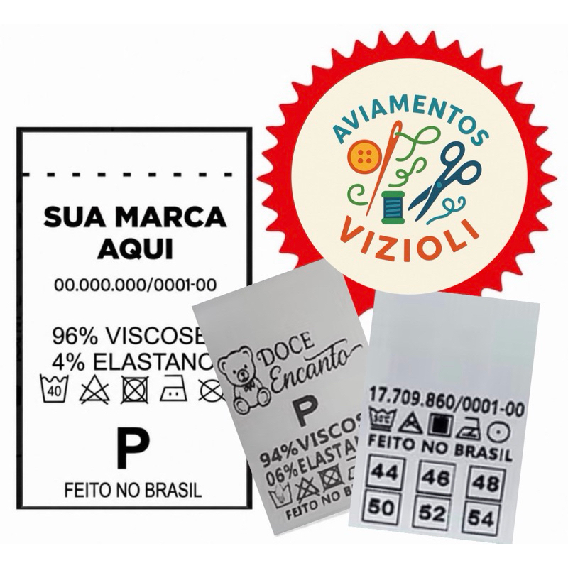 1000 Etiquetas de Nylon Premium DESTACAVEIS com sua Logo 25x40mm– Resistentes e Duráveis