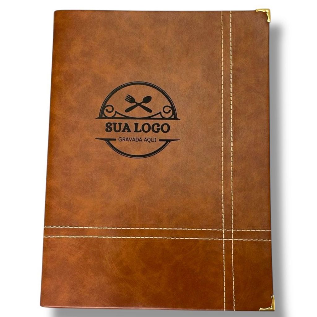 20 Cardápios Premium Durável  Capa Dura Com Sua Logo