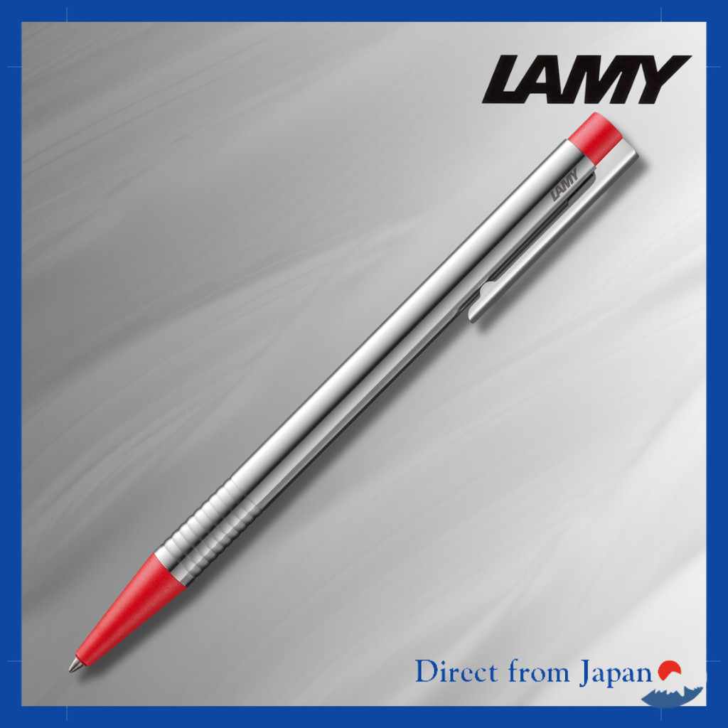 LAMY Logo Matte Red Ballpoint Pen - Elegant and Durable Stainless Steel - Medium Point - Includes Large Capacity Black R