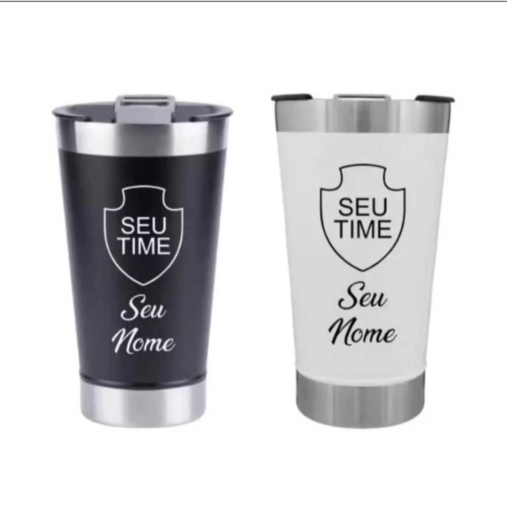 Copo Térmico Personalizado Logo do Seu Time + Seu Nome | Presente Criativo Futebol | Inox Durável