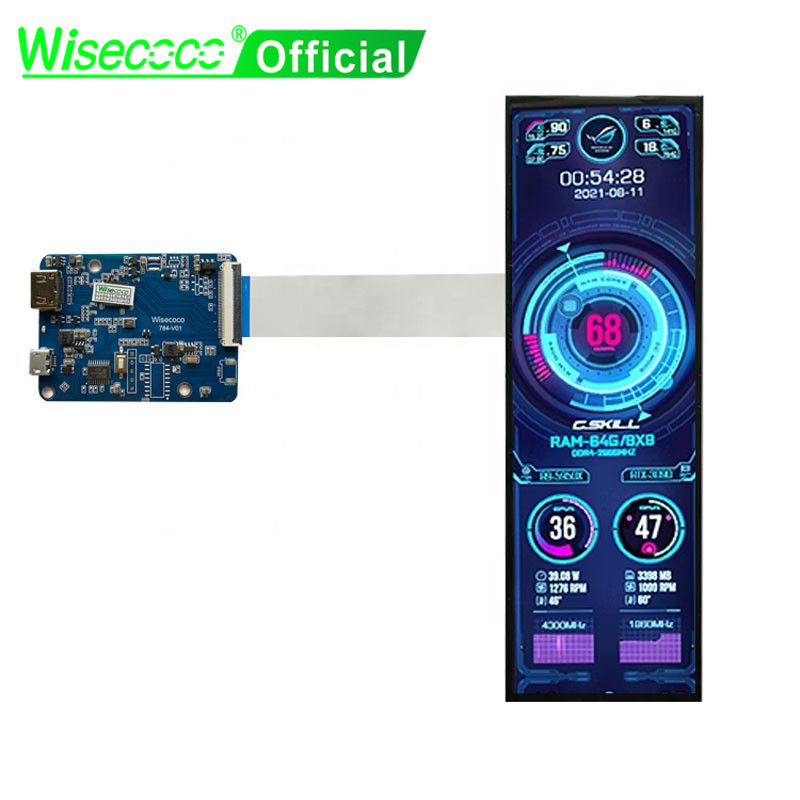 Wisecoco 7.9 Polegada Display Secundário Para Monitoramento De PC Mini CPU GPU RAM Ampla LCD 480x1280 Aida64 Tela IPS