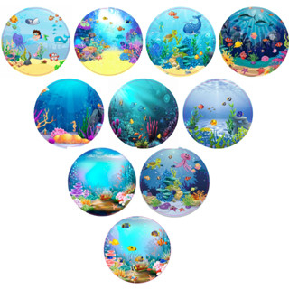 Adesivos  kit 100 selos Fundo do Mar 4cm x 4cm COM RECORTE