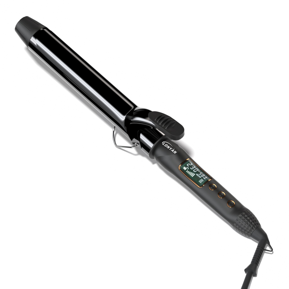 Modelador Cachos LONYAN 32mm Display Digital Bivolt Ionizado Cerâmica Anti-Queimadura Aquecimento Rápido Cabelo Ondas