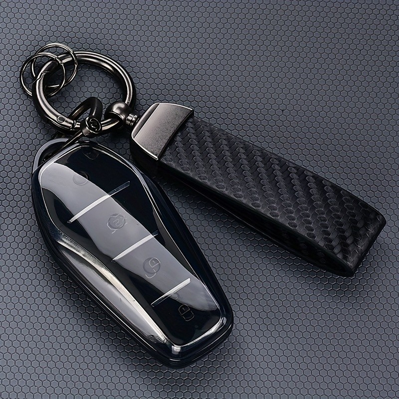 Capa De Chave De Carro De Borracha Macia TPU Durável De Alta Qualidade Especificamente Para Modelos BYD-Proteção Elegant
