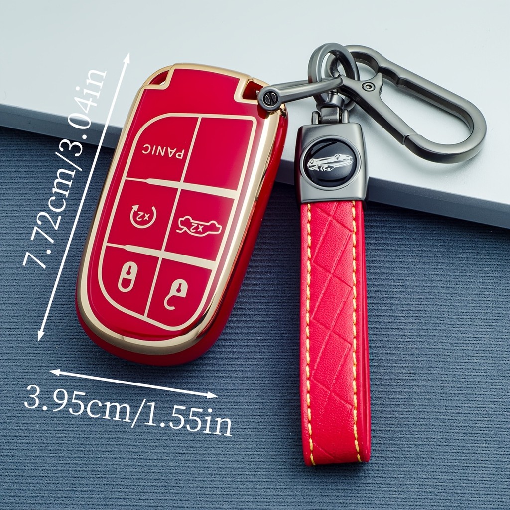 Capa De Chaveiro De TPU Macio Com Para JEEP , Fiat Chrysler RAM Dodge , Grand Chokee-Durável , Elegante