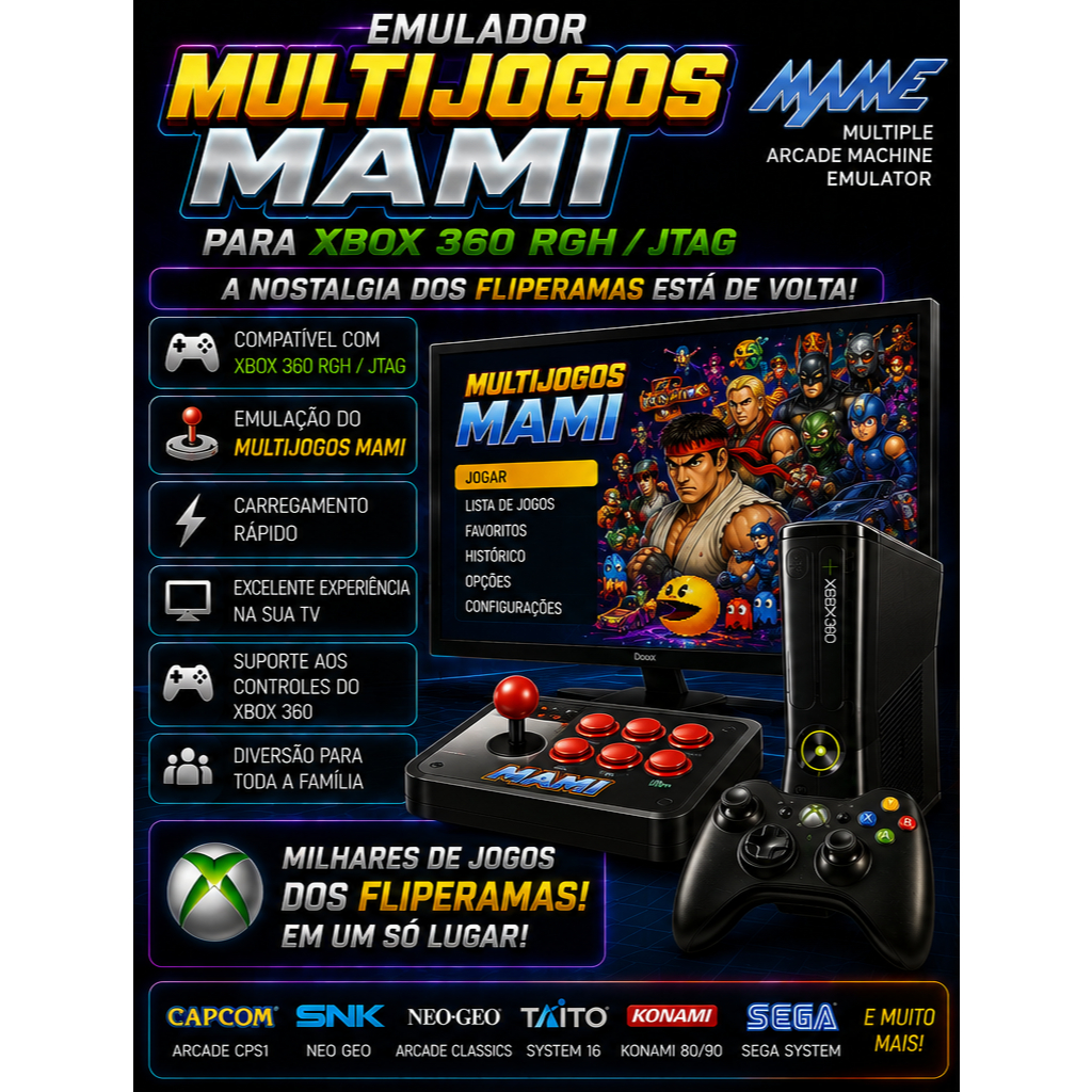 MULTIJOGOS MAME PARA XBOX 360 RGH / JTAG