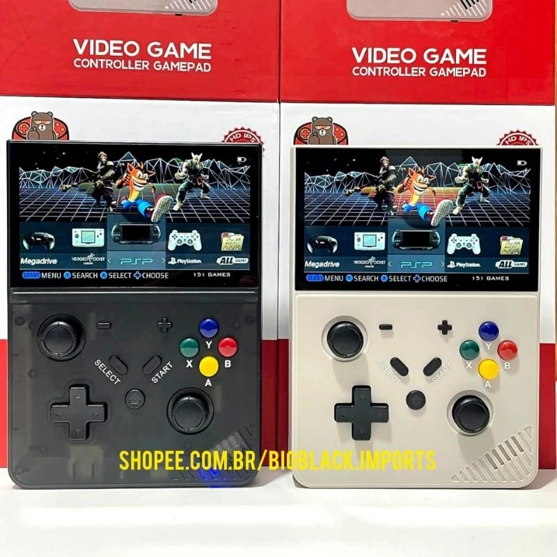 Vídeo Game portátil R43 Pro Linux 19 Mil jogos Tela LCD 4.3 Emulador Psp PlayStation 1 N64 MAME