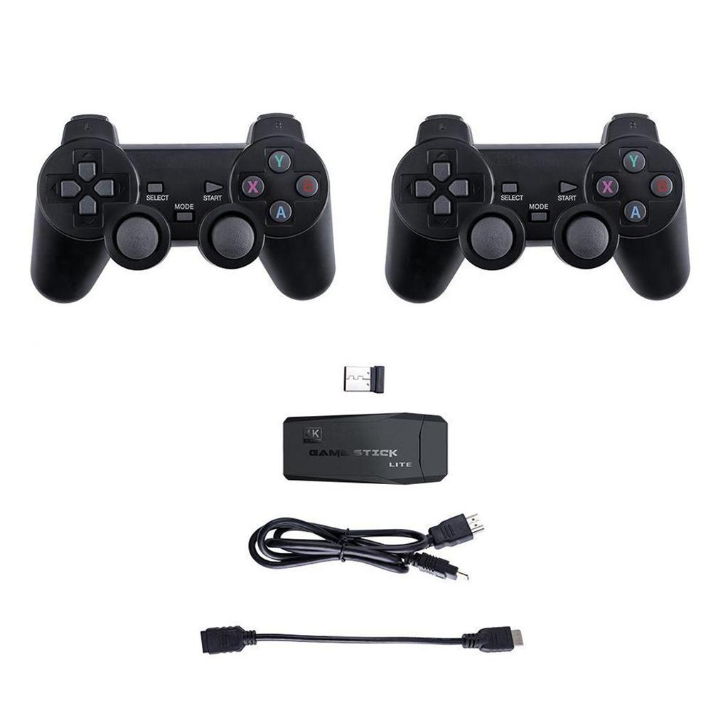 Video Game Stick Retro Controle Sem Fio HDMI 32G com 3500 Jogos 9 Emuladores MAME PS1 GB e 2 Controles 2.4G para TVs e M