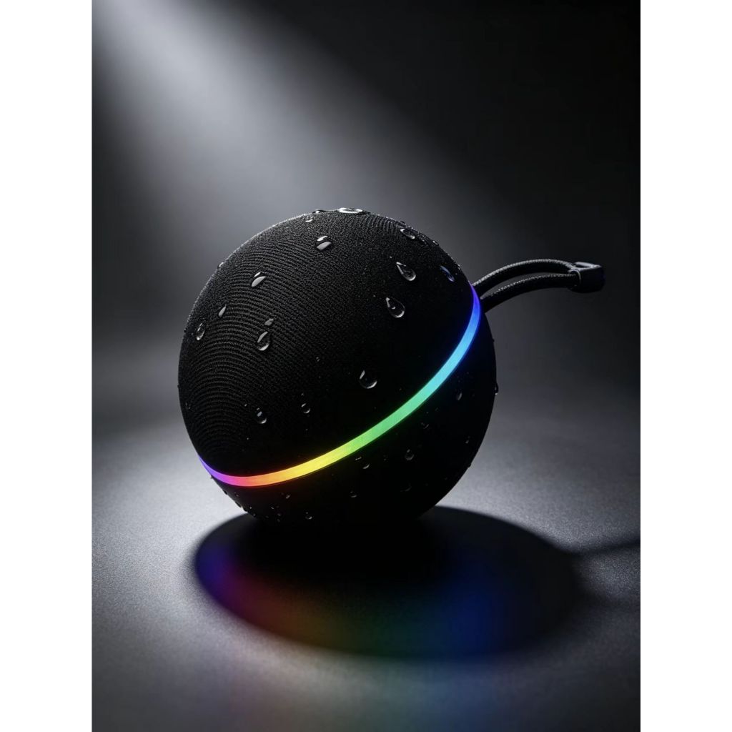 Caixa de Som Portátil Bluetooth 5.0, Super Grave, À Prova D'água com Luz RGB, Alto-falante Mini para Banheiro e Acampame