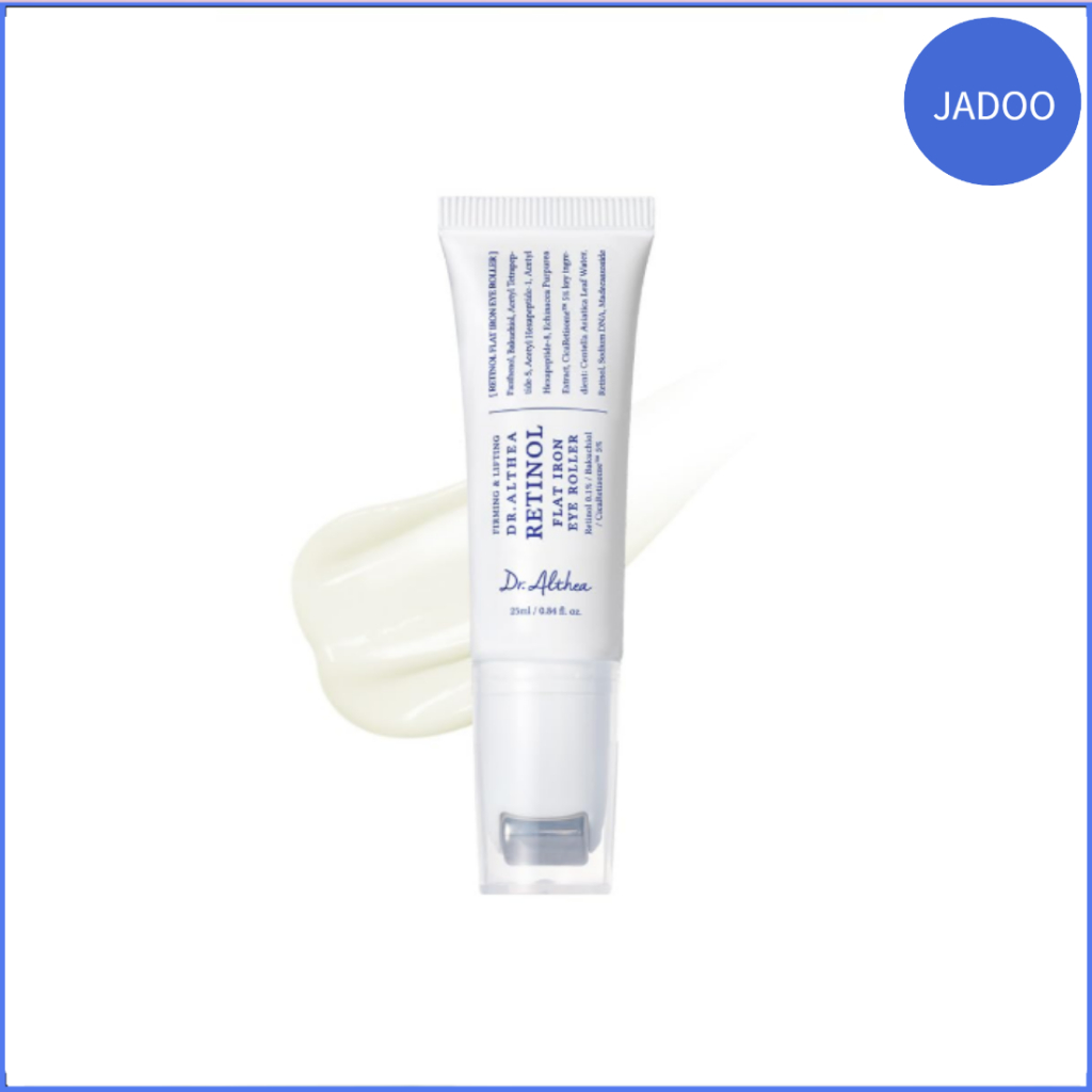 Dr.Althea Retinol Flat Iron Eye Roller 25ML | Vegan Eye & Face Lifting Serum with Built-In Gua Sha Roller, Retinol, Bakuchiol, Cica & Hyaluronic Acid, Neck & Eye Care, Korean Skincare, 0.84 fl oz