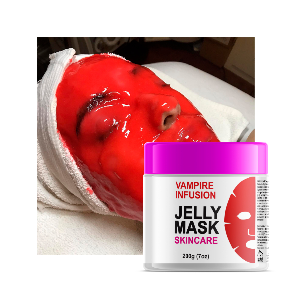 kit 1 pote de máscara jely pós dermarroler e dermapen vampire infusion limpeza de pele