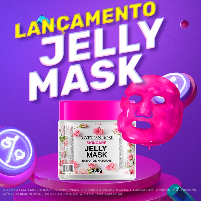 máscara gelatinosa facial pós dermarroler e limpeza de pele jellymask