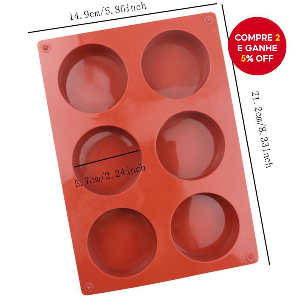 1PC/6 Mini Moldes de Silicone em Formato de Cilindro para Sabonete Artesanal ou Bolo Caseiro