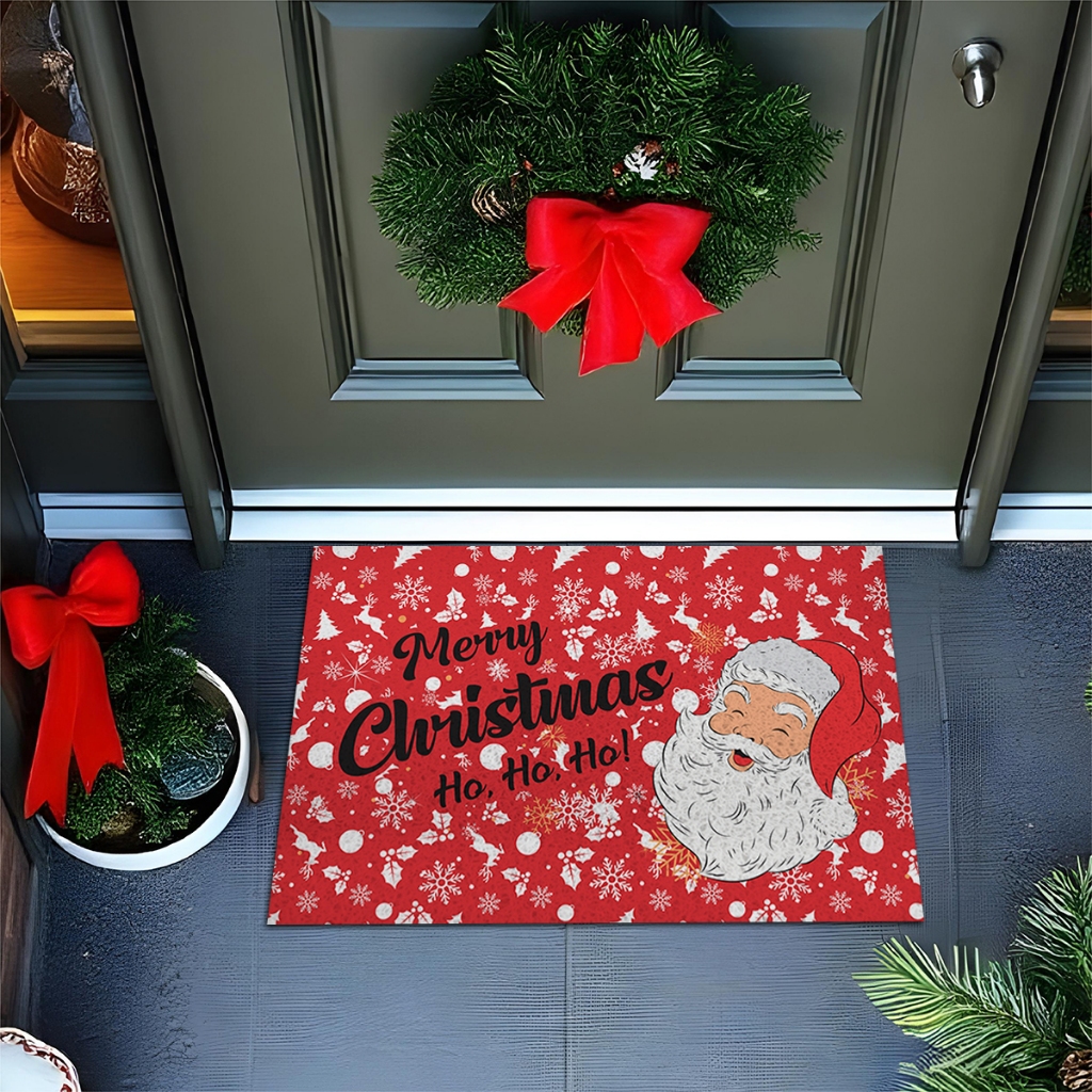 Tapete 60X40 Divertido Para Porta Merry Christmas Ho Ho Ho Premium Ca928