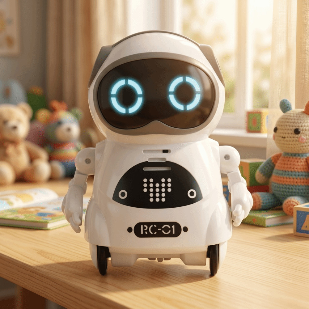 Mini Brinquedo Robô , De Bolso Com Reconhecimento De Voz Cantando E Dançando Interativo Câmera Rolante De Sono Automátic