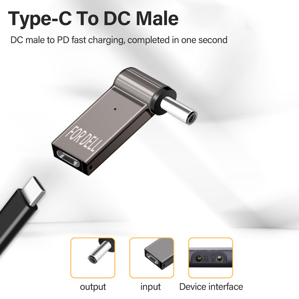 Adaptador De Alimentação Para Laptop , Conversor De Fonte De Carregador HP/DELL Macho DC 4.5x3.0/7.4x5.0/Lenovo Conector