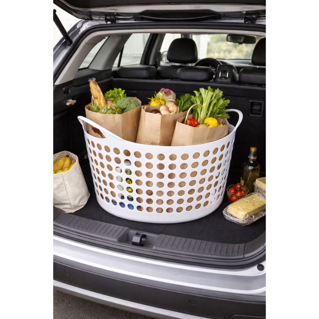 Cesto Organizador Multiuso Alça Cesto Flexível Dobrável 35L Balde Roupa Suja Lavanderia Brinquedo