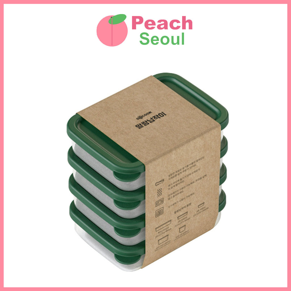 [Silicook] Transparent Storage Jar Food Storage & Organization Container Soft, Flat No. 3, 4-Piece Set / Made in Korea