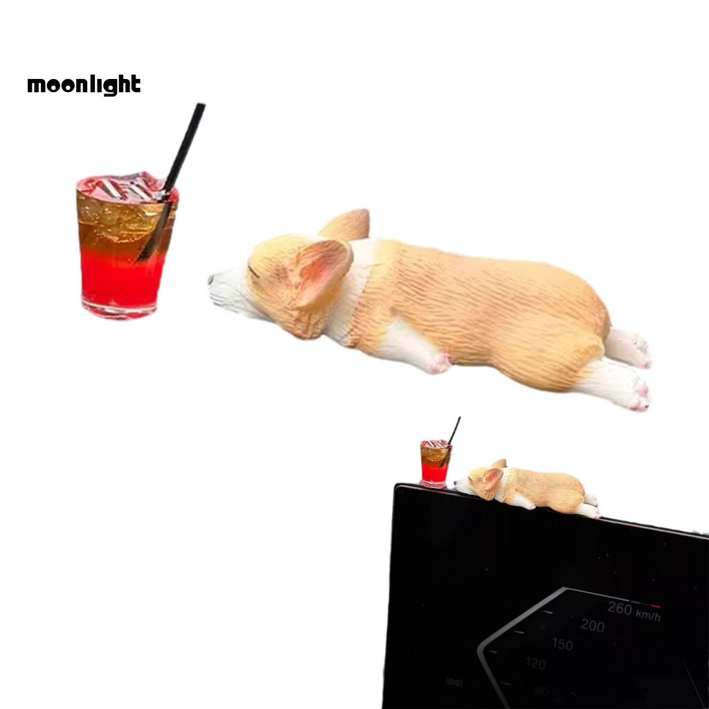 Cute Mini Sleeping Corgi Car Ornament – Adorable Decor for Console Perfect Gift for Pet Lovers Dashboard Decoration So