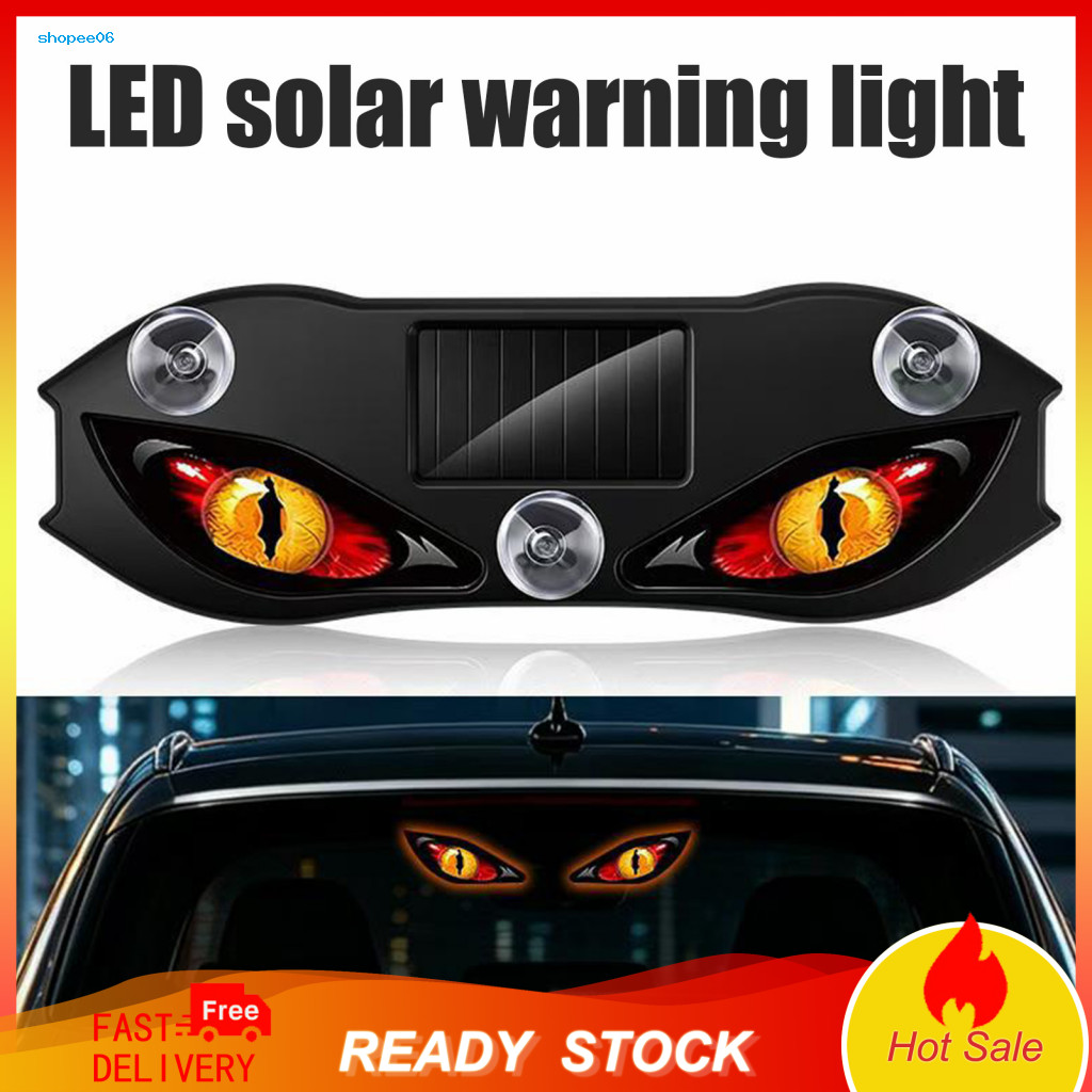 Led Light for Cars Rechargeable Car Safety Solar Demon Eye Window Waterproof Wireless Warning Sign with Suction Cup Usb