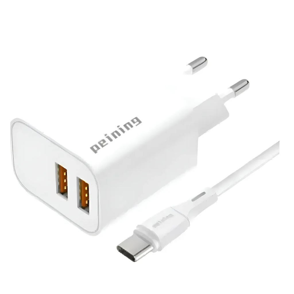Carregador De Celular  Compativel com Android Iphone Tipo-C + 2 Saidas USB