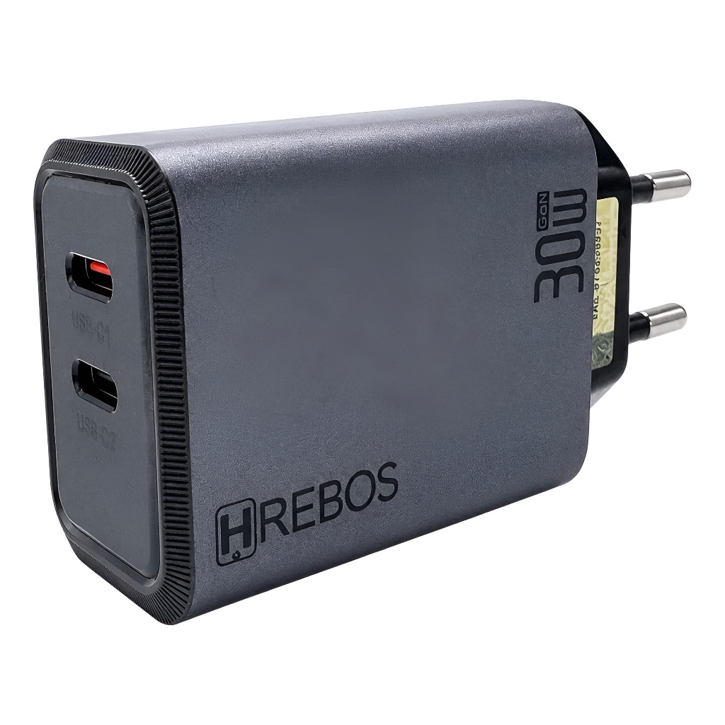 Carregador Celular Premium Fonte Turbo 2 Saidas Usb-c Pd 30w Cinza-escuro
