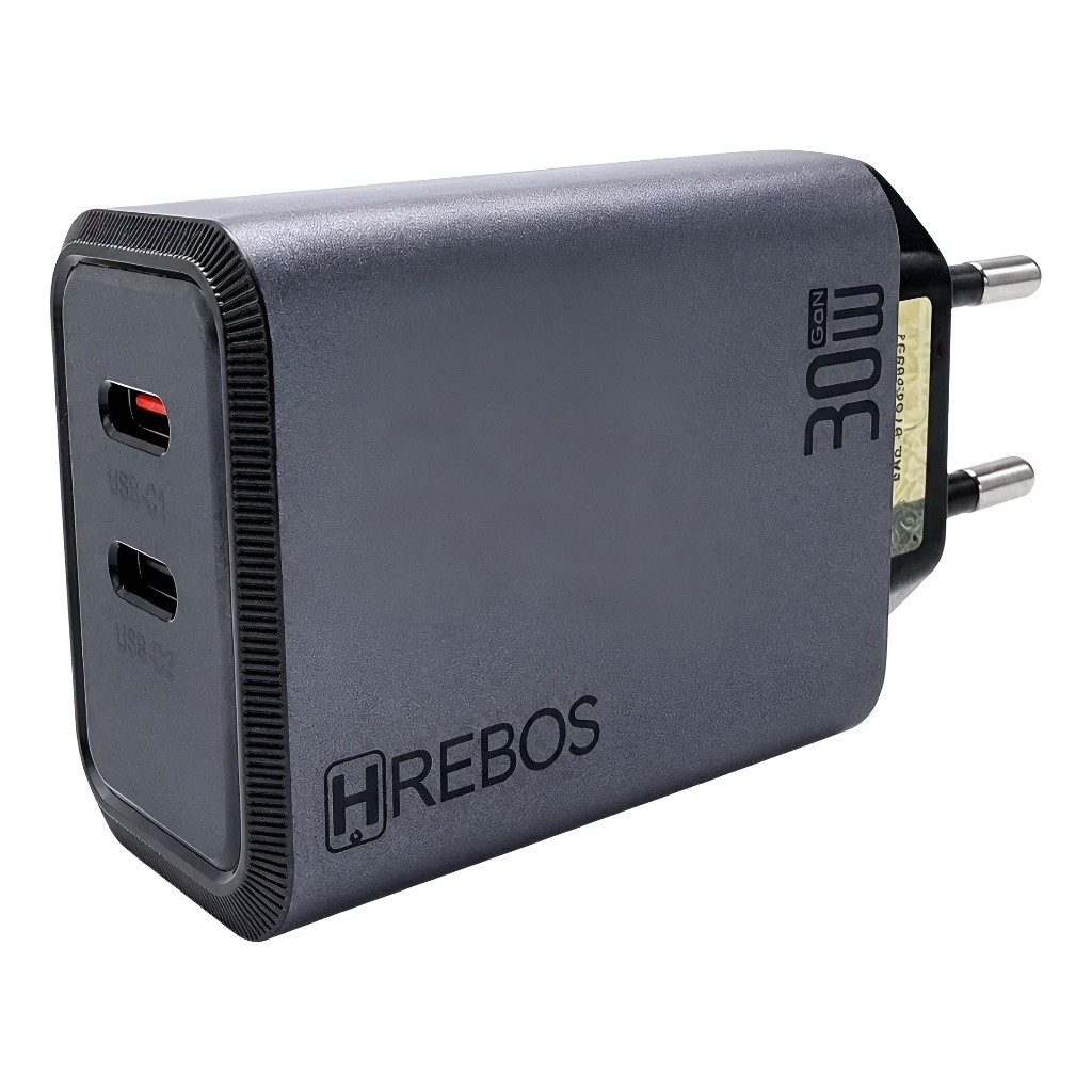 Carregador Celular Premium Fonte Turbo 2 Saidas Usb-c Pd 30w Cinza-escuro