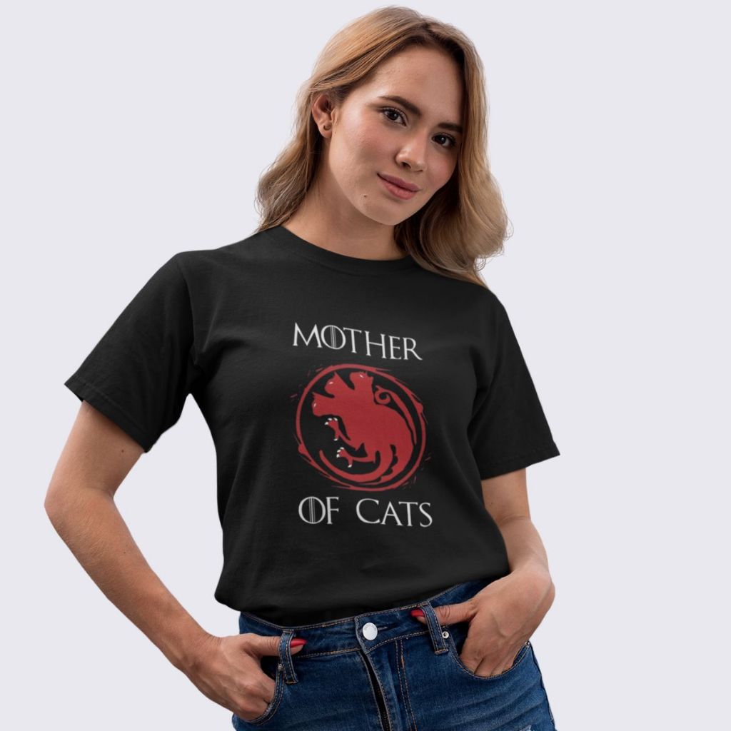 Camiseta T-shirt 100% Algodão Preta Gatos Cat Felino Amor Por Animais Pet