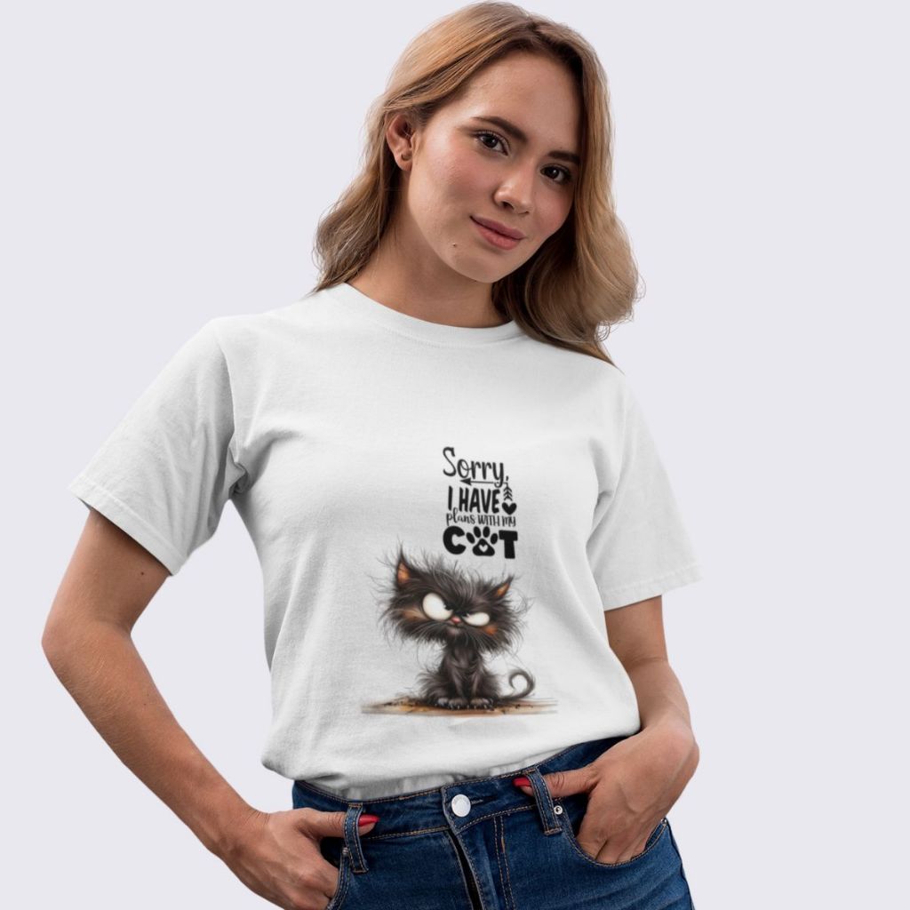Camiseta T-Shirt 100% Algodão Branca Gatos Mãe De Gato Amor Por Animais Pet