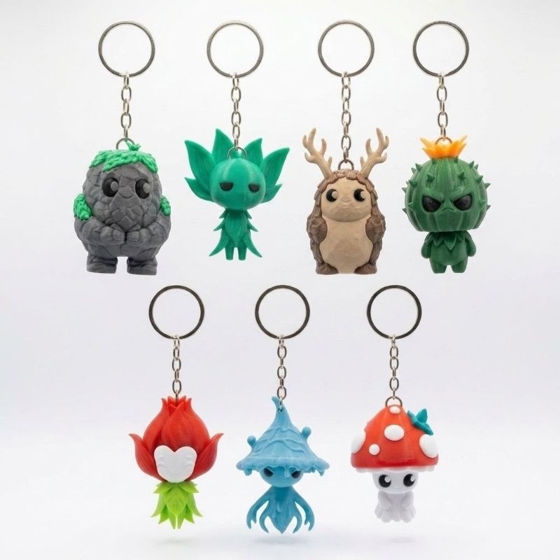 Chaveiro Kawaii Decora Organiza Chaves Estilo, Personagens Natureza, Presente Criativo, Resistente, Exclusivo natal